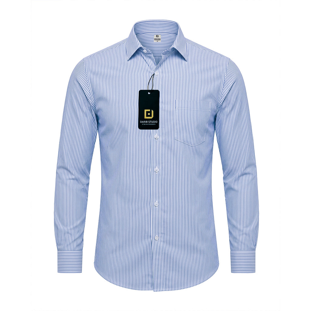Blue light Wide Line Casual Shirt 512