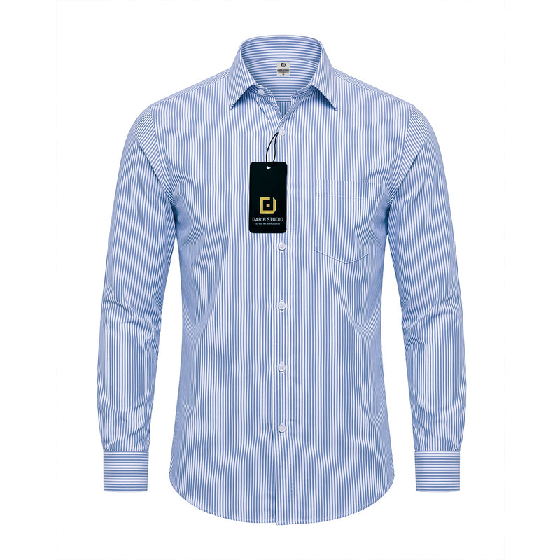 Blue light Wide Line Casual Shirt 512