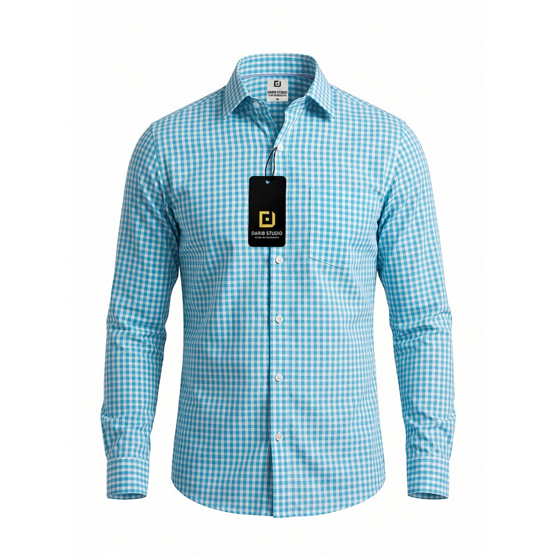 Blue light Wide Line Casual Shirt 510