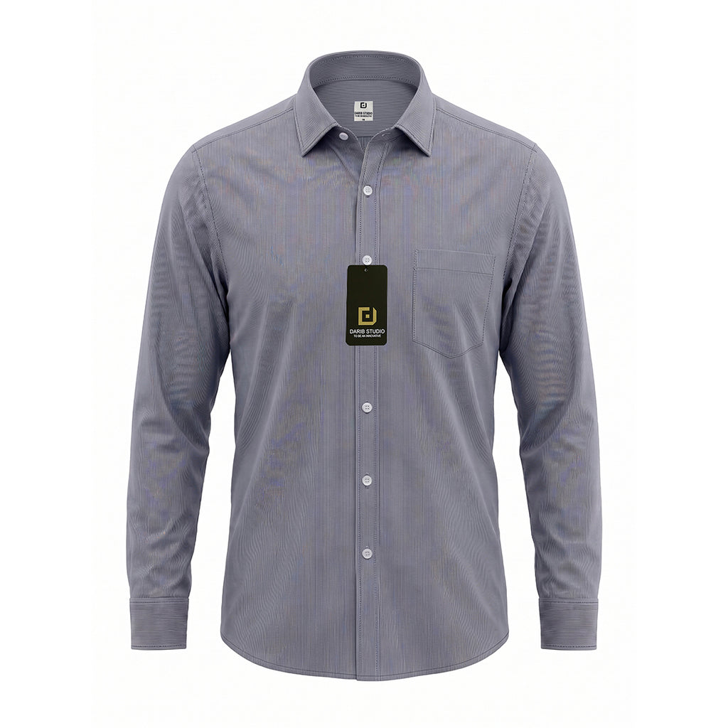 Grey narrow Striped Casual Shirt 517