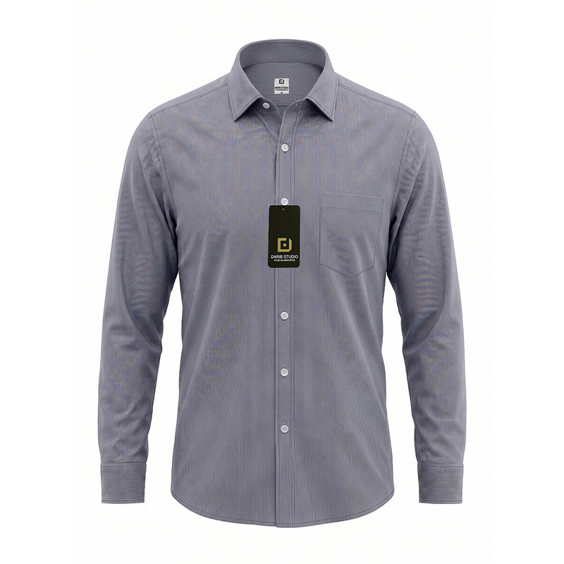 Grey narrow Striped Casual Shirt 517