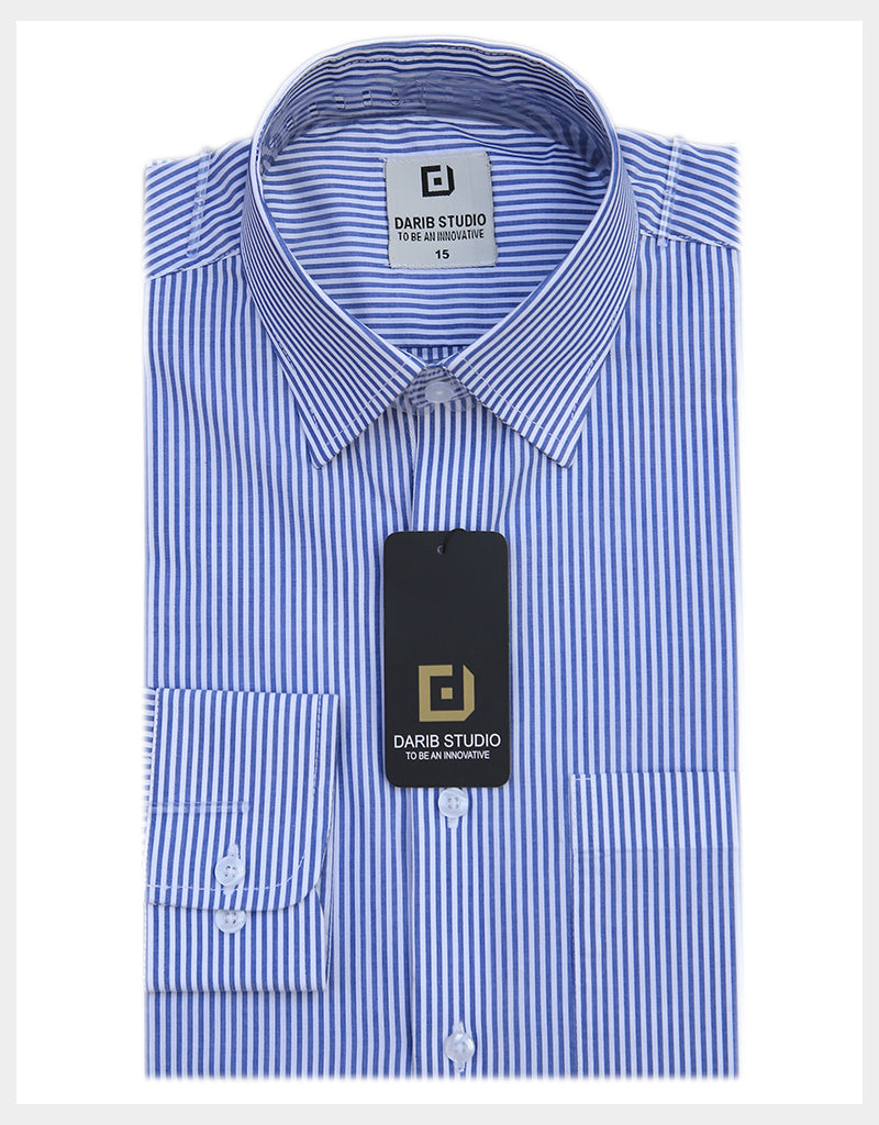 Blue Light Nerrow Line Casual Shirt