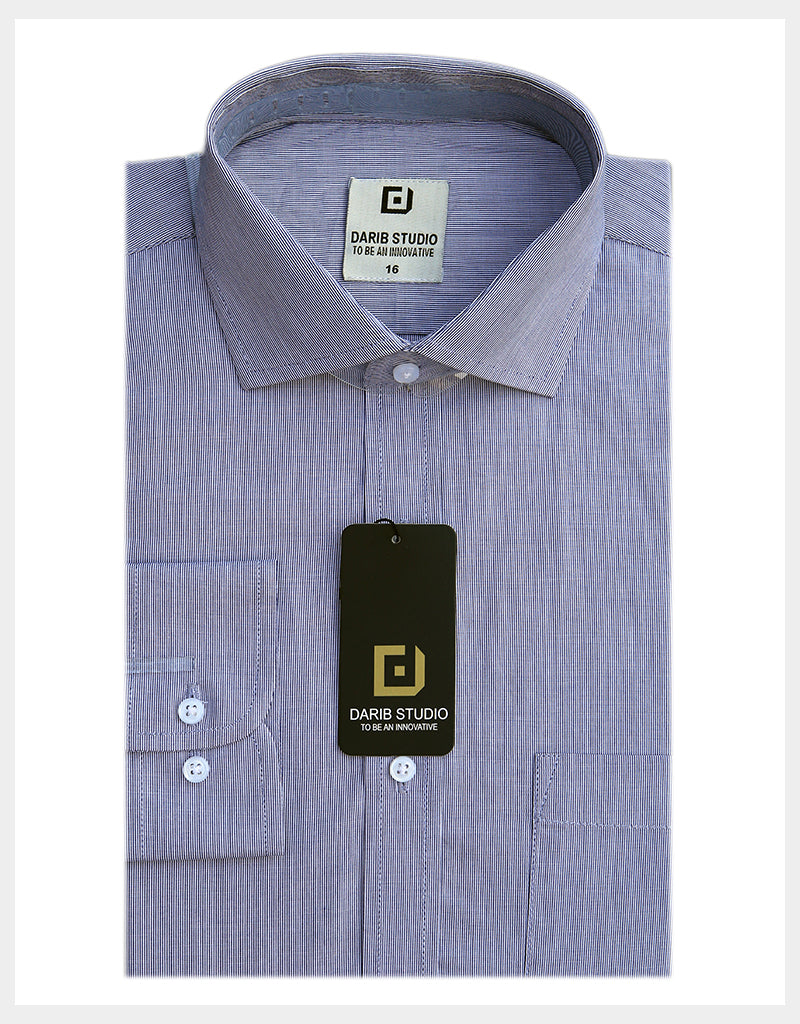 Blue thin Striped Casual Shirt 519