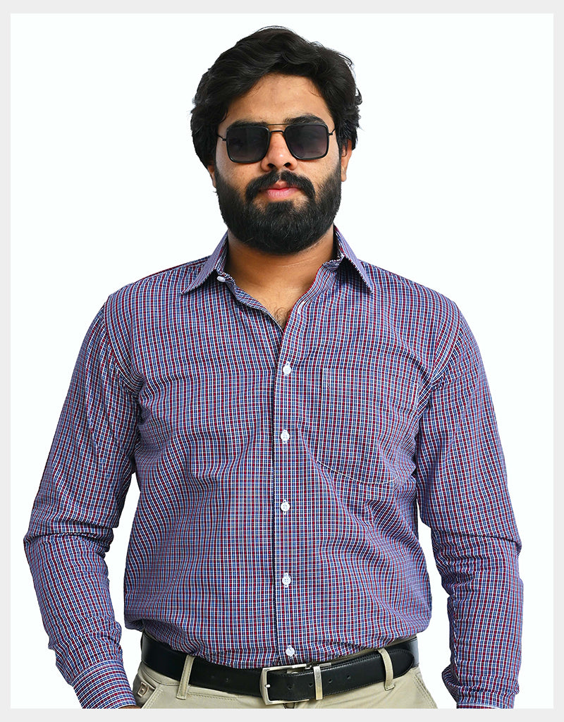 Blue light Wide Line Casual Shirt 515