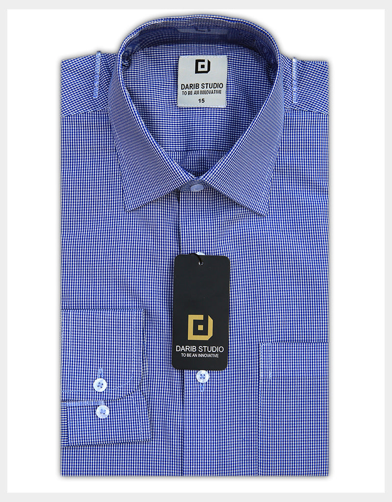 Blue Nerrow Check Casual Shirt 513