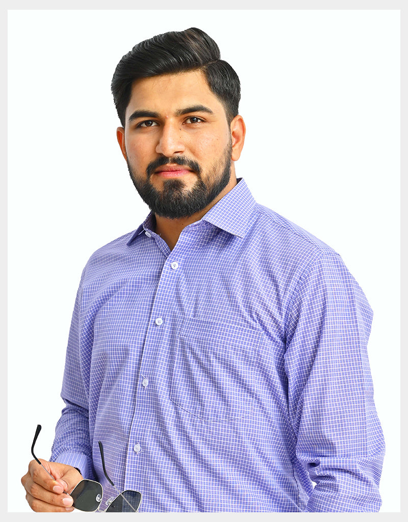 Purpal nerrow Chak Casual Shirt 508